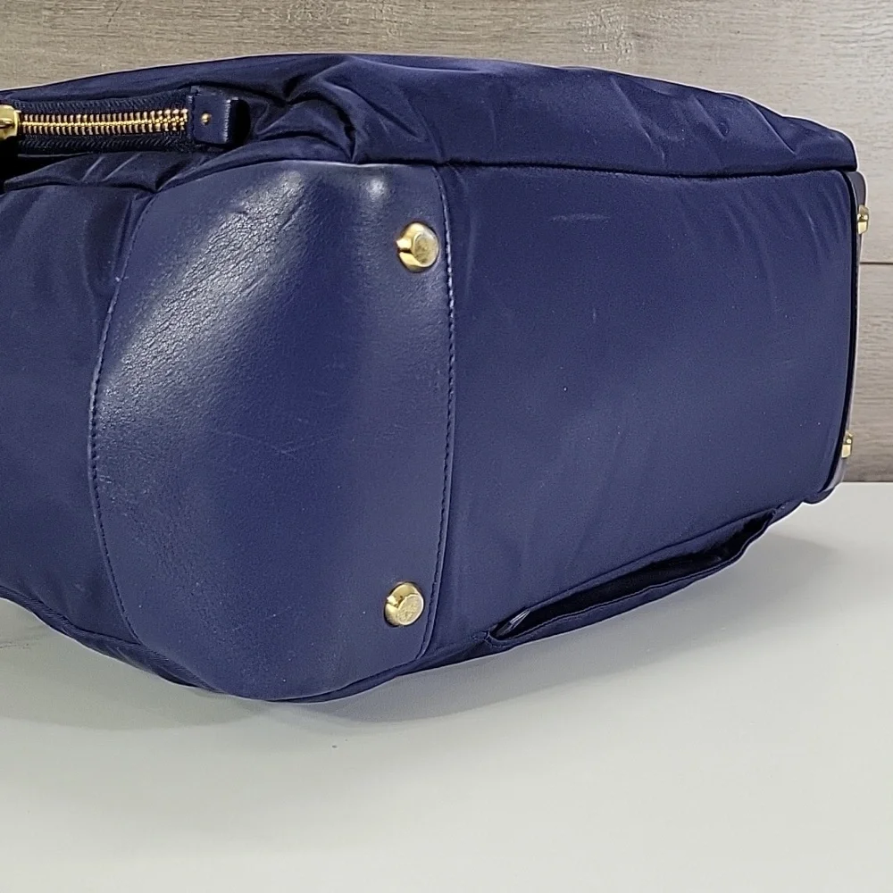 Tumi Blue Nylon/Leather Business Tote Bag